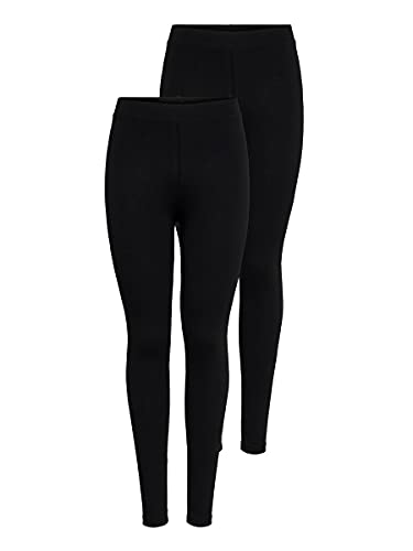 ONLY Legginsy damskie Onllive Love New Leggings 2-Pk Noos, Czarny (Black Pack: Black And Black), XS