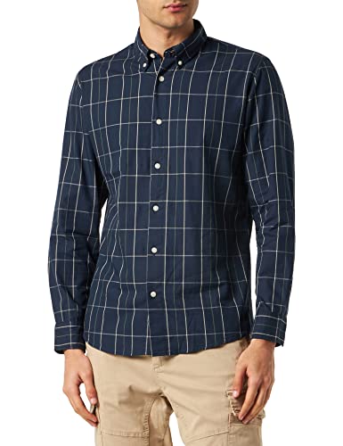 SELECTED HOMME Męska koszula Button-down, Dark Sapphire/Checks: Big, XL