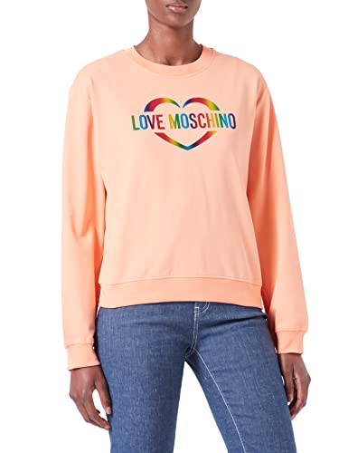 Love Moschino Damska bluza Love Heart Multicolor Foil Print, Rosa, 38