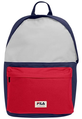 FILA Unisex Boma Badge Backpack S'Cool Two-Medieval Blue-Bright White-True Red-OneSize plecak, Medieval Blue-Bright White-true Red, jeden rozmiar