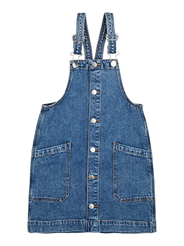 VERO MODA Dziewczęca sukienka Vmmillie Dungaree Denim Dress Girl, niebieski (medium blue denim), 152 cm