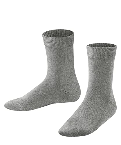 FALKE Uniseks - dzieci Skarpety Family K SO Zrównoważona Bawełna jednokolorowe 1 Para, Szary (Light Grey 3400), 27-30 (3-6 lata)