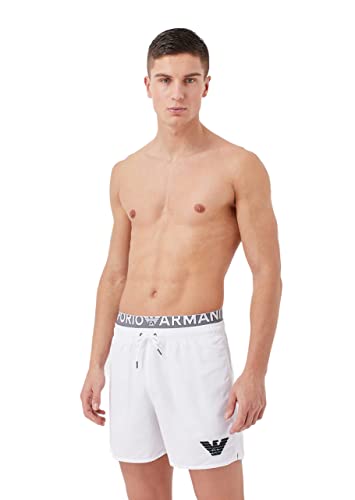 Emporio Armani Swimwear Emporio Armani Man's bokserki męskie, z logo, białe, 52, biały
