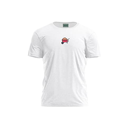 Bona Basics, Męski T-shirt z cyfrowym nadrukiem,% 100 bawełna, biały, na co dzień, męski top, rozmiar: L, biały, L