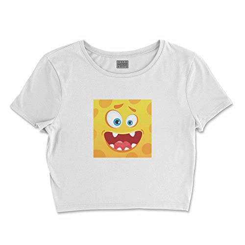 Bona Basics, Koszulka damska z nadrukiem cyfrowym,%100 bawełna, biała, casualowa, topy damskie, rozmiar: S, biały, S Krótki