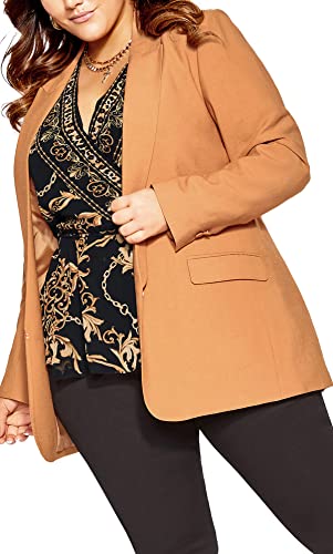 CITY CHIC JKT Ll Essence damska kurtka plus size, Brązowy, 46 duże rozmiary