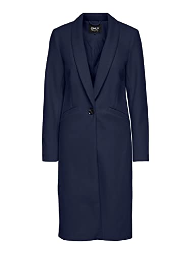 ONLY Damski płaszcz ONLEMMA Fitted OTW Coat, niebieski morski / szczegóły: SOLID, M (4 sztuki)