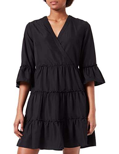 Vila Vietina damska sukienka z dekoltem w serek L/S/Su-Noos, czarny, 36