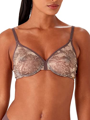 Gossard Damski błyszczący biustonosz przezroczysty, nadruk węża, 30FF, Nadruk węża, 65H