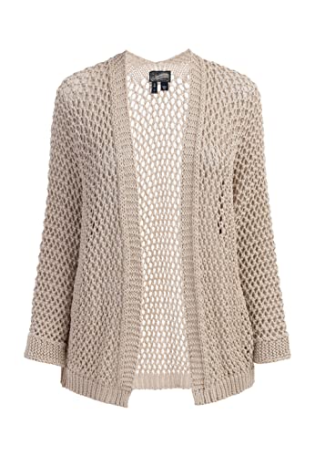 DreiMaster Dzianinowy kardigan damski 39426995, beż wełniany, XL