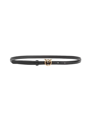 Pinko Love Berry H1 Belt Cielęcina Pasek, Z99Q_Czarno-Antique Gold, M Kobiety, Z99q_czarno-antyczne złoto, M