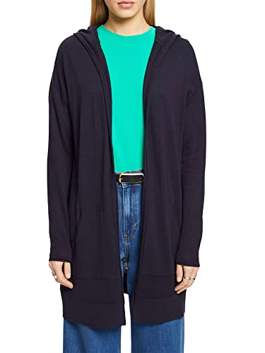 edc by Esprit Kardigan z dzianiny z czystej bawełny z kapturem, grantowy, XS