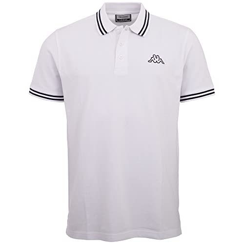 Kappa Deutschland Męska koszula polo ALEOT, Bright White, standard