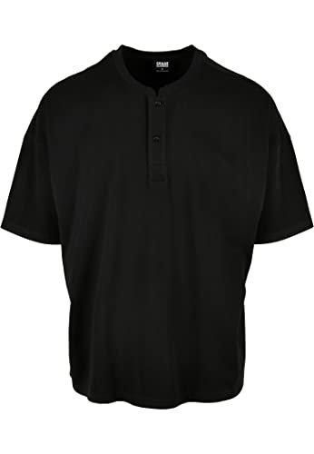Urban Classics Koszulka męska oversized Henley Tee, czarny, M