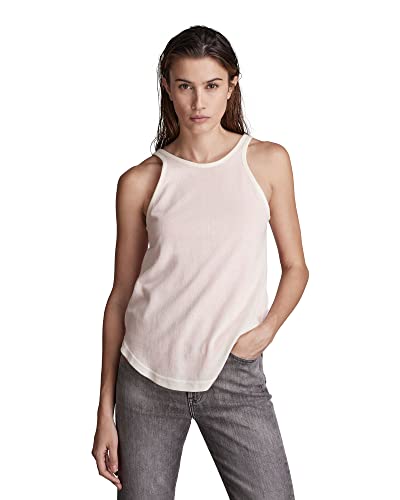 G-STAR RAW Damska koszulka z dwuwarstwowym podkoszulkiem, Wielokolorowy (Fiery Coral/Papyrus 4107-d299), S