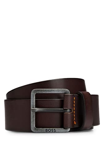 BOSS Męski pasek skórzany Jeeko Sz40 z zapięciem z logo, -202 Dark Brown, 110