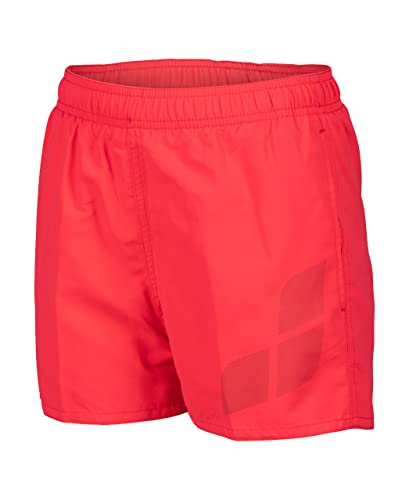 Arena Boys' Beach Short Logo R Swim Trunks Unisex - dla dzieci i chłopców, Fluo Red Dark Oliwki, 14-15 anni
