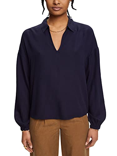 edc by ESPRIT Bluzka z dekoltem w serek i wywijanym, grantowy, XL