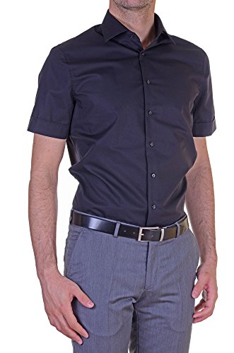 Seidensticker Slim Fit Męska Koszula Z Krótkim Rękawem, Czarny (Schwarz 84), 37W