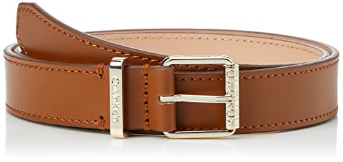 Calvin Klein Damski pasek z klamrą rolkową, koniak, 75, Brązowy, 75