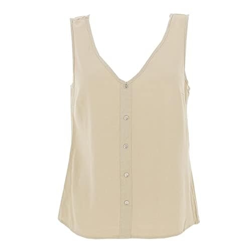 Vero Moda Damska koszulka Vmmymilo Sl z dekoltem w serek WVN Ga Top, Irish Cream., M