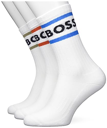 BOSS Męskie skarpety 3P Rib Stripe CC Regular Socks, naturalne, 43-46, naturalny, 46 EU