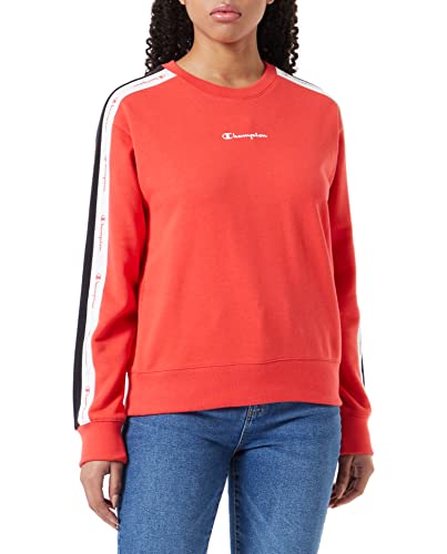 Champion Damska bluza z okrągłym dekoltem w stylu dziedzictwa Heritage Block Powerblend, Czerwony szkarłatny, XS