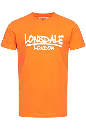 Lonsdale T-shirt męski o regularnym kroju TOSCAIG, pomarańczowy/biały, XXL 117389