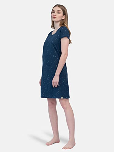 greenjama Damska koszulka nocna Slub Jersey z nadrukiem, ultramaryna, 40