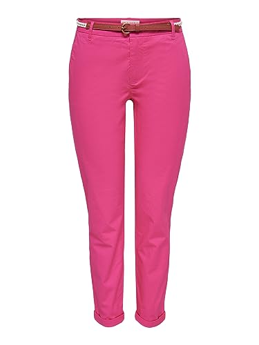 ONLY Damskie spodnie chinosy Onlbiana Cotton Belt Chino Cc PNT, różowy, 38W / 32L