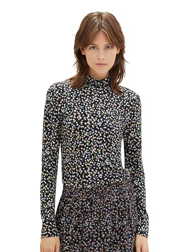 TOM TAILOR Denim Damska koszulka z długim rękawem, 34008 - Wielokolorowy nadruk kwiatowy, XXL