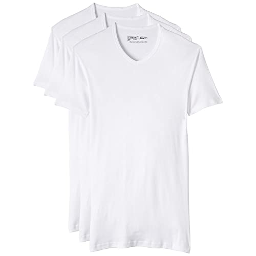 Dim Ecodim męski t-shirt z dekoltem w serek, 100% bawełna, 3 sztuki, biały, 7