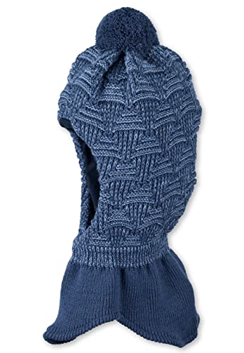 Sterntaler Unisex dziecięca czapka szalowa, dzianina, wzór w romby, średni niebieski, 45