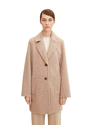 TOM TAILOR Damski Basic Boucle płaszcz 1033903, 27775 - French Clay Beige Melange, XXL