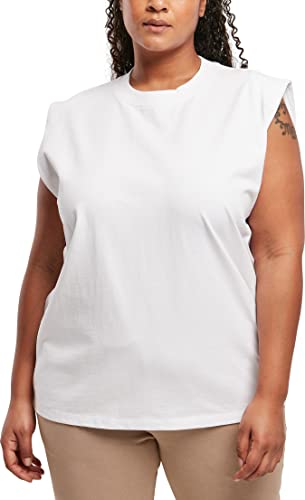 Urban Classics Women's Ladies Organic Heavy Padded Shoulder Tank Top t-shirt, biały, XXL
