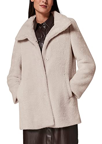 Comma Płaszcz damski Jacke Langarm ze sztucznego futra, 8143 Ivory, 70