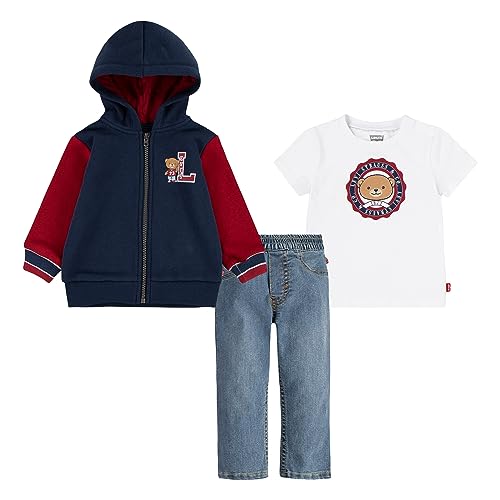 Levi's Kids Baby Boys Varsity Jacket Denim Set 6EJ102 zestaw, sukienka niebieska, 36 miesięcy, Dress Blues, 3 lat
