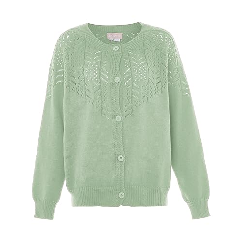 Jalene Damska modna kurtka kardigan z dzianiny poliestrowej pistacjowa zielona rozmiar M/L, Pistacje zielone, M