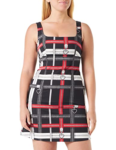 Love Moschino Sukienka damska, slim fit, bez rękawów, czarna, rozmiar 42, czarny, 42