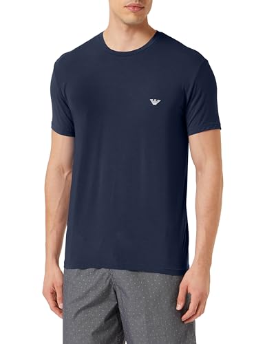 Emporio Armani Męski t-shirt Crew Neck Soft Modal, morski, S