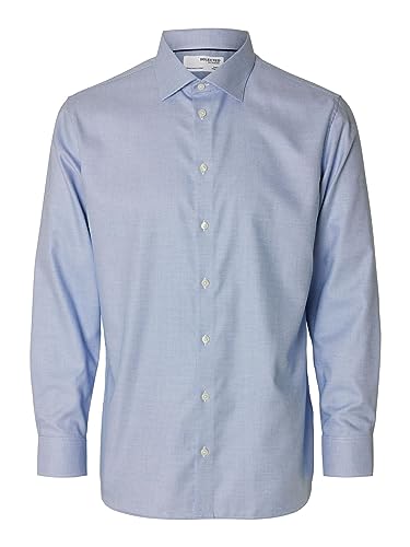 SELECTED HOMME męska koszula rekreacyjna SLHREGDUKE-Non Iron - Regular Fit S M L XL XXL, niebieski (medium blue denim), XL