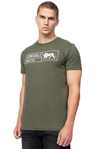 Lonsdale Cadamstown T-shirt męski, oliwkowy/biały., XXL, 117447