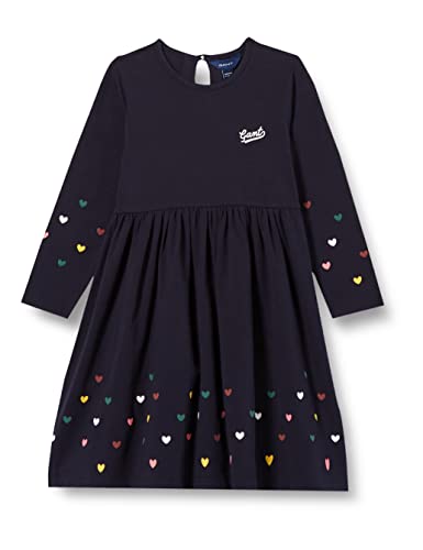 GANT Dziewczynka D2. Heart Monogram sukienka sukienka, Evening Blue, 92