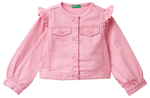 United Colors of Benetton Kurtka 2risgn017 Dziewczęca kurtka dżinsowa (zestaw 1 sztuk), Różowy 65f, 98