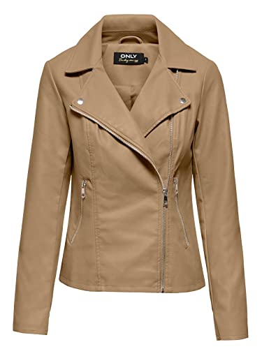 ONLY Damska kurtka ze sztucznej skóry ONLMelisa Biker, Tigers Eye, S