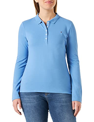 Tommy Hilfiger Damska koszulka polo z długim rękawem, Sky Cloud, XXL