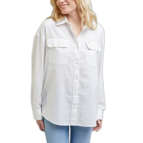 Lee Damska koszulka z przodu, jasna biel, średnia, Bright White, M