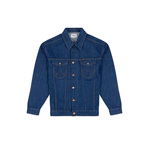 Wrangler Męska kurtka jeansowa anty-fit, Wrangler Niebieski, XS