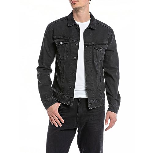 Replay męska kurtka jeansowa, 099 Black Delvè, M