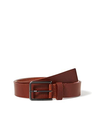 Calvin Klein Pasek Męski Warmth Oiled Grain 3.5 cm Skórzany pasek, Dark Tan, 110